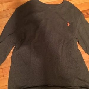 New Mens L Polo Ralph Lauren Gray LongSleeve shirt